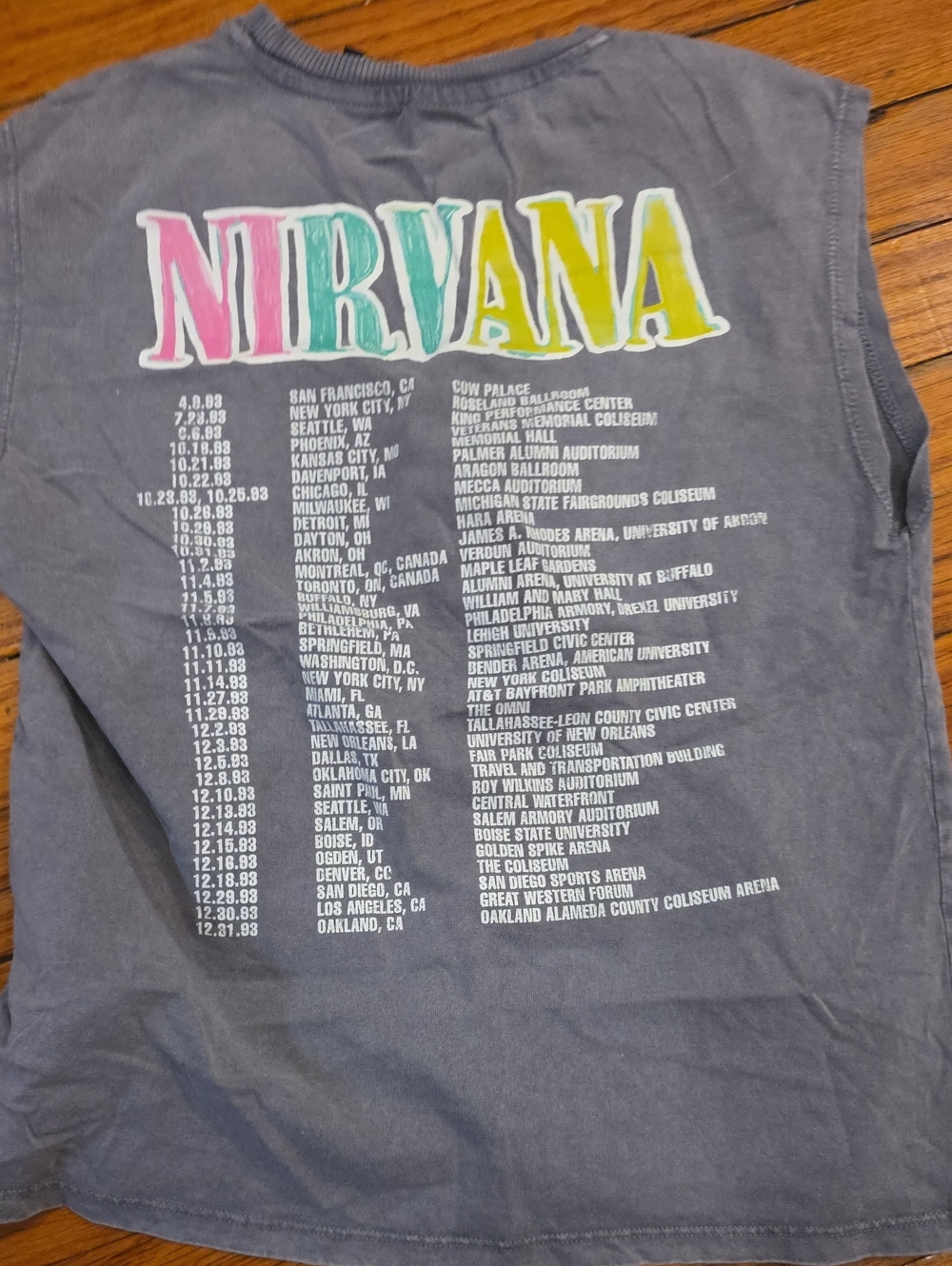 Zara Kids Gray Short Sleeve Tee with Multicolor 'NIRVANA' Logo